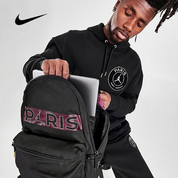 Nike Air Jordan 4 PSG Paris Saint Germain Backpack with Laptop Sleeve - Black